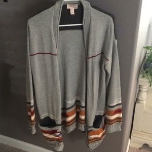 Oversized gray tribal cardigan